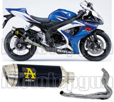 Complete Non-Catalytic Exhaust System With Sound Certification Thunder Black Aluminium Stainless Steel - Arrow Special Parts Compatible With Suzuki Gsx-R 750 Ie (2006-2007)