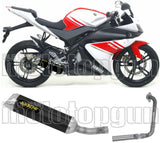 Complete Non-Catalytic Exhaust System With Sound Certification Thunder Black Aluminium Stainless Steel - Arrow Special Parts Compatible With Yamaha Yzf-R 125 (2008-2013)