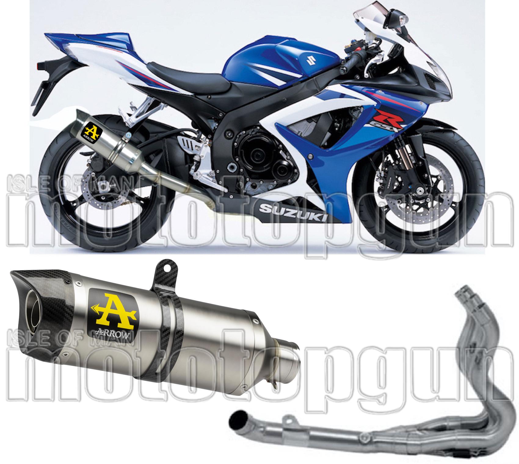 Complete Non-Catalytic Exhaust System With Sound Certification Thunder Aluminium Carbon - Arrow Special Parts Compatible With Suzuki Gsx-R 600 Ie (2008-2010)