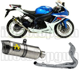 Complete Non-Catalytic Exhaust System With Sound Certification Thunder Aluminium Carbon - Arrow Special Parts Compatible With Suzuki Gsx-R 600 Ie (2011-2016)