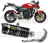 Complete Non-Catalytic Exhaust System With Sound Certification Thunder Black Aluminium Carbon - Arrow Special Parts Compatible With Honda Cbr 600 F (2011-2013)