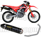 Complete Non-Catalytic Exhaust System With Sound Certification Thunder Black Aluminium Carbon - Arrow Special Parts Compatible With Honda Crf 300 L (2021-2024)