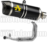 Complete Non-Catalytic Exhaust System With Sound Certification Thunder Black Aluminium Carbon - Arrow Special Parts Compatible With Kawasaki Z 900 (2020-2024)