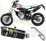Complete Non-Catalytic Exhaust System With Sound Certification Thunder Black Aluminium Carbon - Arrow Special Parts Compatible With Yamaha Wr 125 R (2009-2016)