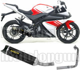 Complete Non-Catalytic Exhaust System With Sound Certification Thunder Black Aluminium Carbon - Arrow Special Parts Compatible With Yamaha Yzf-R 125 (2008-2013)