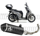 Complete Non-Catalytic Exhaust System With Sound Certification Urban Black Aluminium Stainless Steel Black - Arrow Special Parts Compatible With Honda Sh 125 I (2017-2019)
