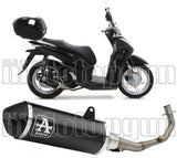 Complete Non-Catalytic Exhaust System With Sound Certification Urban Black Aluminium Stainless Steel Black - Arrow Special Parts Compatible With Honda Sh 125 I (2020-2023)