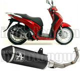 Complete Non-Catalytic Exhaust System With Sound Certification Urban Black Aluminium Stainless Steel Black - Arrow Special Parts Compatible With Honda Sh 150 I Abs (2012-2016)