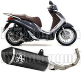 Complete Non-Catalytic Exhaust System With Sound Certification Urban Black Aluminium Stainless Steel Black - Arrow Special Parts Compatible With Piaggio Medley 150 (2016-2019)