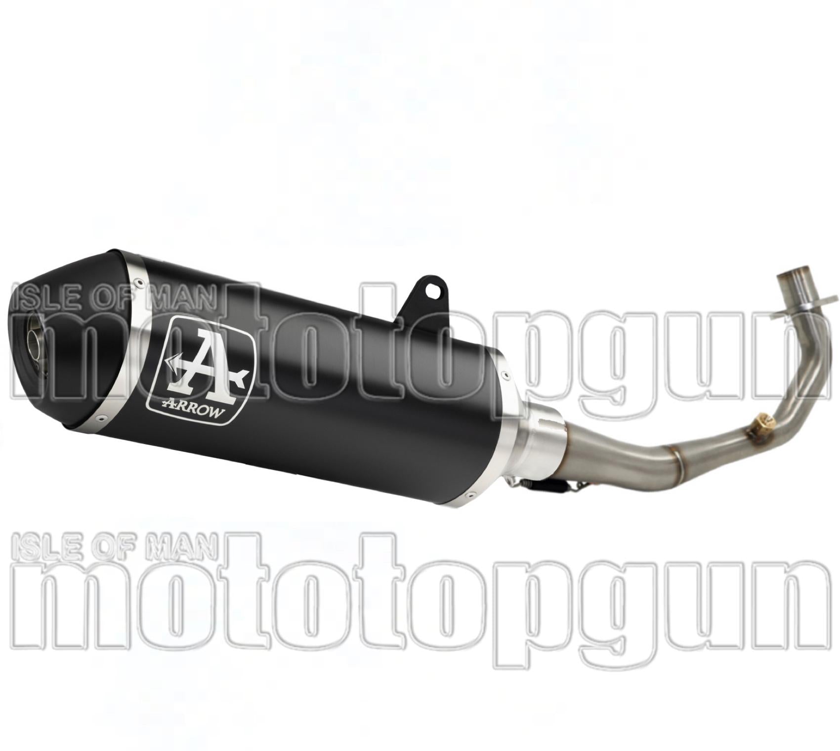 Complete Non-Catalytic Exhaust System With Sound Certification Urban Black Aluminium Stainless Steel Black - Arrow Special Parts Compatible With Piaggio Vespa Gts 125 Ie (2017-2018)
