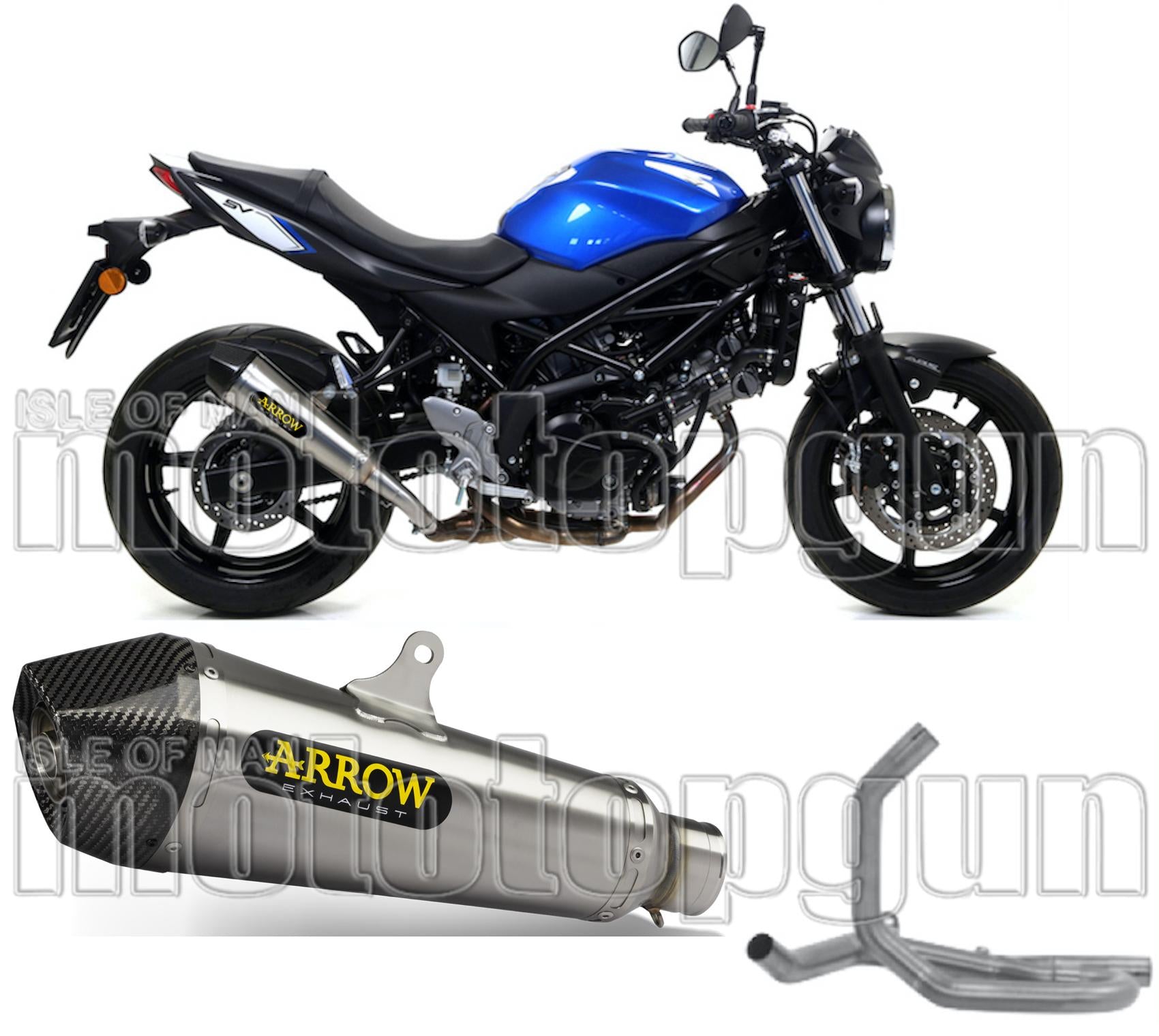 Complete Non-Catalytic Exhaust System With Sound Certification X-Kone Nichrom Carbon - Arrow Special Parts Compatible With Suzuki Sv 650 (2016-2024)