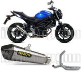 Complete Non-Catalytic Exhaust System With Sound Certification X-Kone Nichrom Carbon - Arrow Special Parts Compatible With Suzuki Sv 650 (2016-2024)