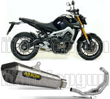 Complete Non-Catalytic Exhaust System With Sound Certification X-Kone Nichrom Carbon - Arrow Special Parts Compatible With Yamaha Mt-09 (2013-2020)