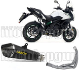 Complete Non-Catalytic Exhaust System With Sound Certification X-Kone Black Nichrom Carbon - Arrow Special Parts Compatible With Kawasaki Versys 650 (2017-2022)