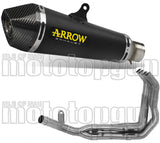Complete Non-Catalytic Exhaust System With Sound Certification X-Kone Black Nichrom Carbon - Arrow Special Parts Compatible With Kawasaki Z 900 (2017-2019)