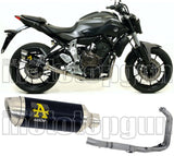 Complete Non-Catalytic Exhaust System With Sound Certification Thunder Black Aluminium Stainless Steel - Arrow Special Parts Compatible With Yamaha Tracer 700 (2020)