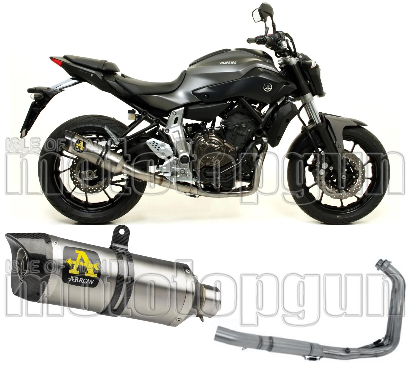 Complete Non-Catalytic Exhaust System With Sound Certification Thunder Aluminium Carbon - Arrow Special Parts Compatible With Yamaha Tracer 700 (2020)