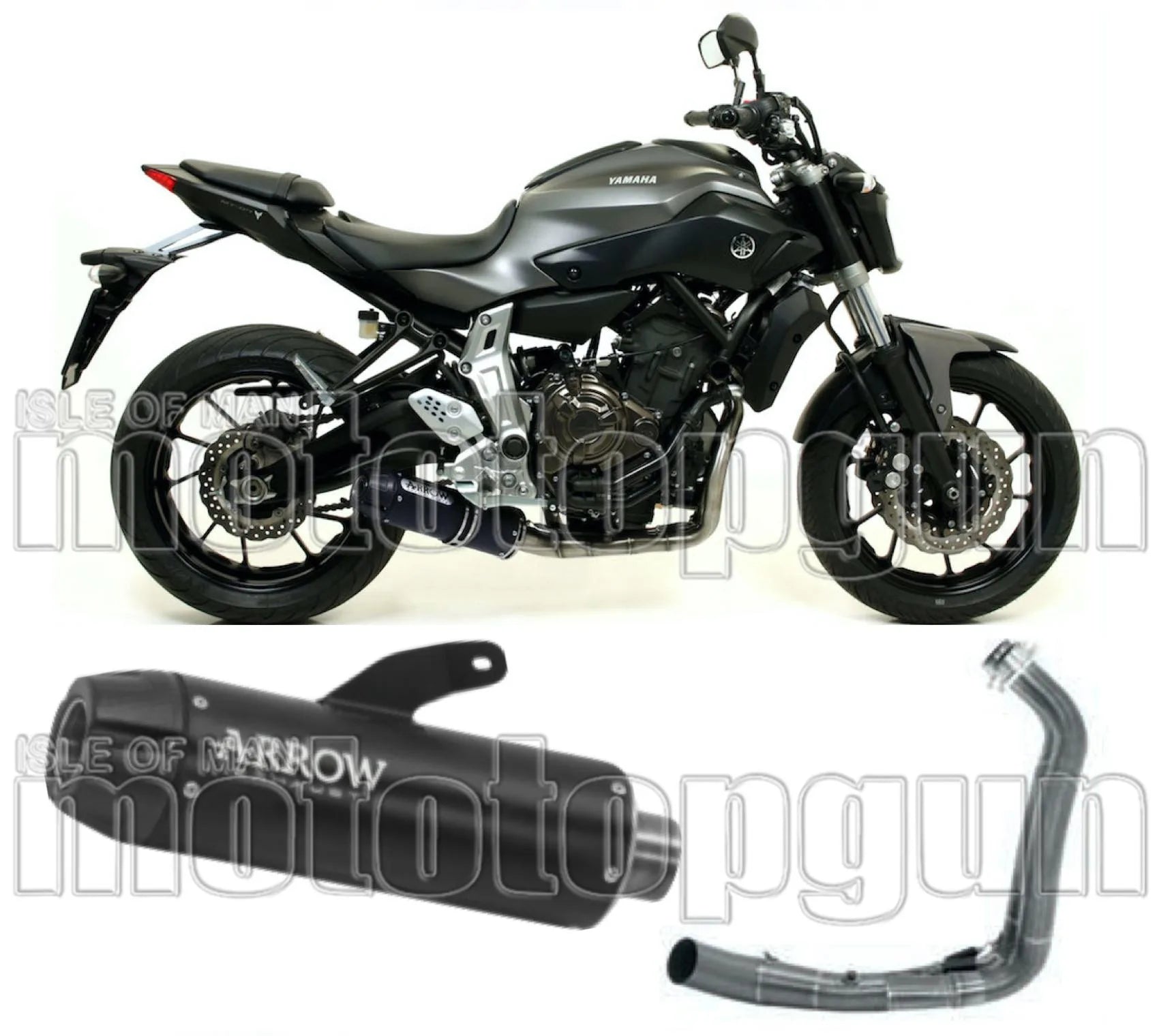 Complete Non-Catalytic Exhaust System With Sound Certification Jet-Race Black Stainless Steel Carbon - Arrow Special Parts Compatible With Yamaha Mt-07 (2014-2020)