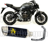 Complete Non-Catalytic Exhaust System With Sound Certification Thunder Black Aluminium Stainless Steel - Arrow Special Parts Compatible With Yamaha Tracer 700 (2020)