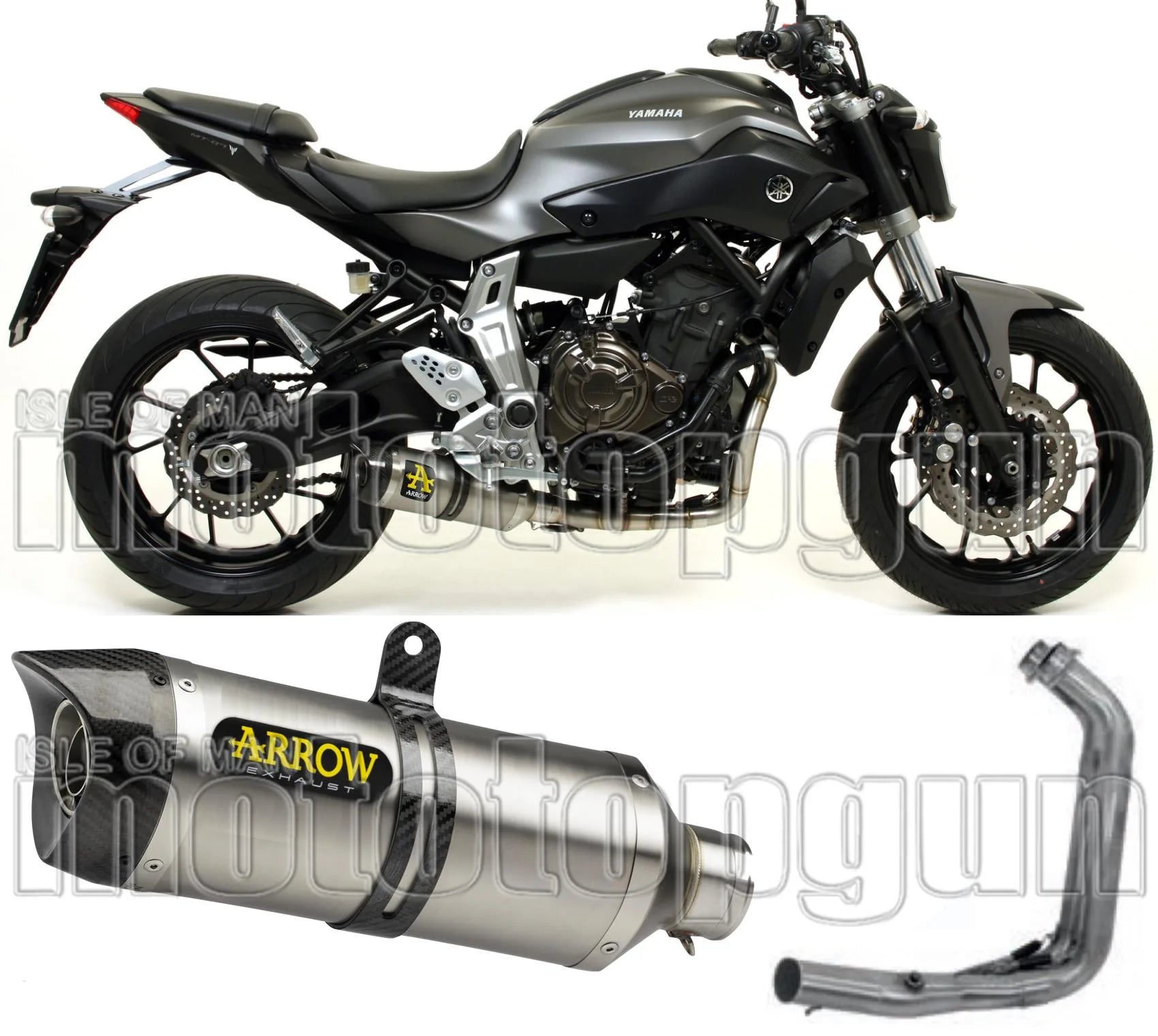 Complete Non-Catalytic Exhaust System With Sound Certification Thunder Titanium Carbon - Arrow Special Parts Compatible With Yamaha Tracer 7 (2021-2024)