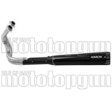 Complete Non-Catalytic Exhaust System With Sound Certification Rebel Black Aluminium Black Aluminium - Arrow Special Parts Compatible With Kawasaki Vulcan 650 S (2017-2020)
