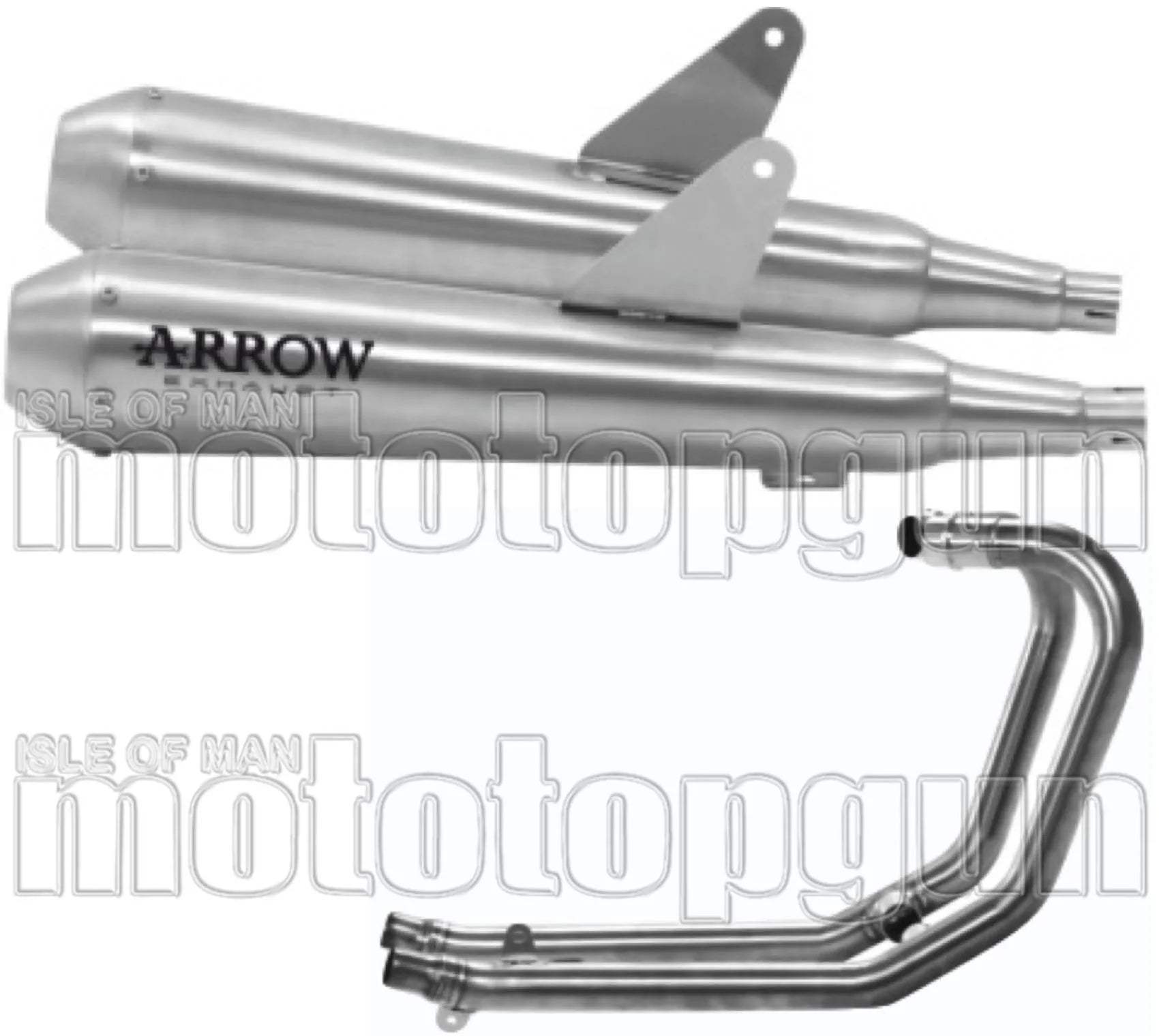 Complete Non-Catalytic Exhaust System With Sound Certification Pro-Racing Nichrom Stainless Steel - Arrow Special Parts Compatible With Triumph Thruxton 1200 R (2017-2020)