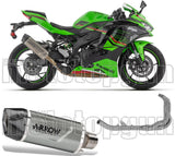 Complete Non-Catalytic Exhaust System With Sound Certification Indy-Race Evo Titanium Carbon - Arrow Special Parts Compatible With Kawasaki Zx 4R (2024-2026)