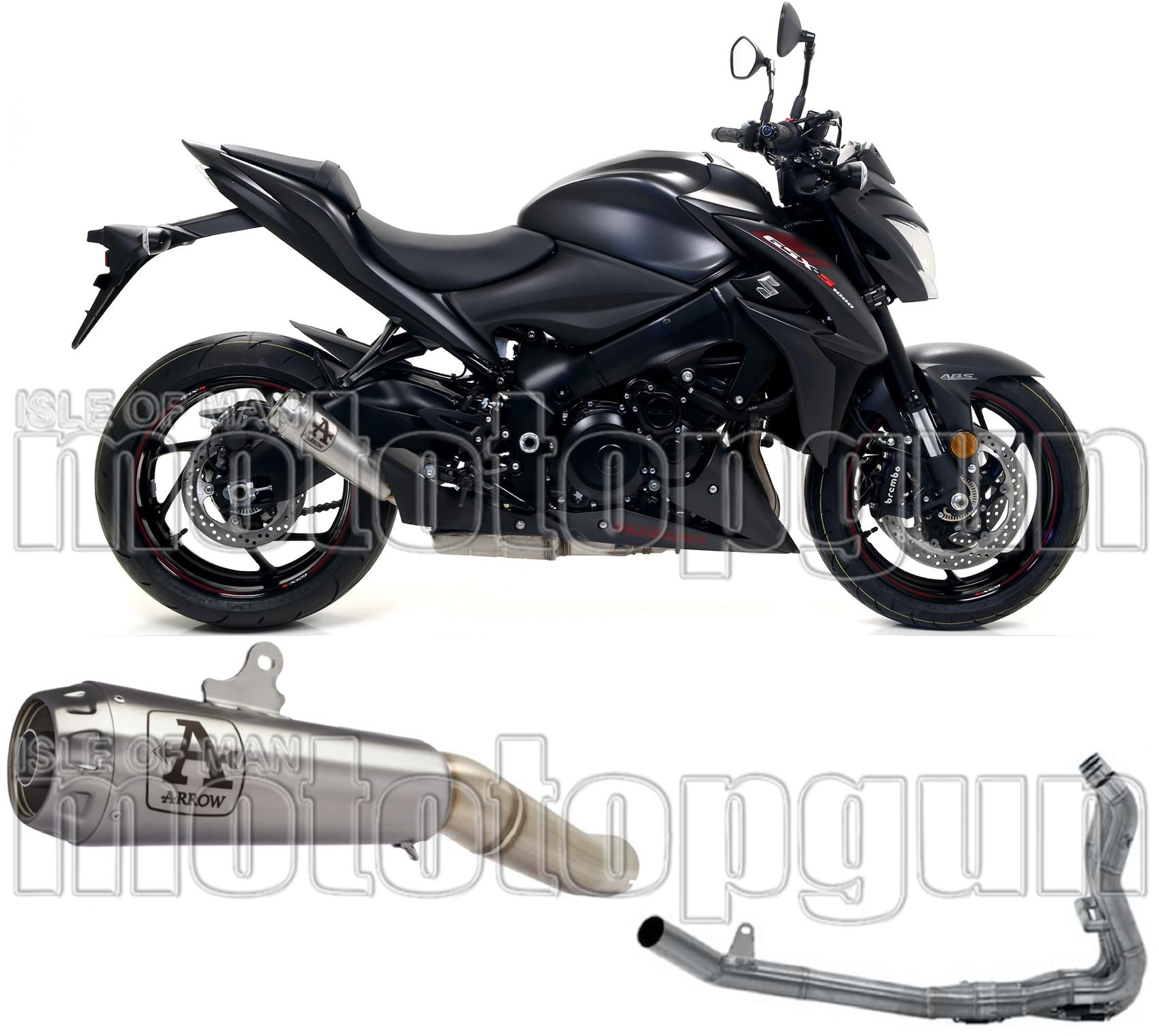 Complete Non-Catalytic Exhaust System With Sound Certification Pro-Race Nichrom Stainless Steel - Arrow Special Parts Compatible With Suzuki Gsx-S 1000 (2015-2020)