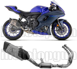 Complete Catalytic Exhaust System With Sound Certification Pista Black Aluminium Carbon - Arrow Special Parts Compatible With Yamaha Yzf R7 (2021-2024)