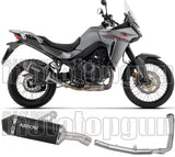 Complete Non-Catalytic Exhaust System With Sound Certification Explorer Black Aluminium Carby End Cap - Arrow Special Parts Compatible With Honda Xl 750 Transalp (2023-2024)