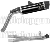 Complete Non-Catalytic Exhaust System With Sound Certification Indy-Race Black Aluminium Carbon - Arrow Special Parts Compatible With Moto Guzzi V85 Tt (2021-2023)