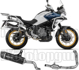 Complete Non-Catalytic Exhaust System With Sound Certification Indy-Race Evo Black Aluminium Carby End Cap - Arrow Special Parts Compatible With Cfmoto 700 Mt Adventure (2025-2026)