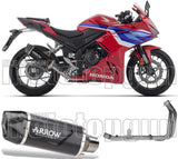Complete Non-Catalytic Exhaust System With Sound Certification Indy-Race Evo Black Aluminium Carbon - Arrow Special Parts Compatible With Honda Cbr 500 R (2024-2026)