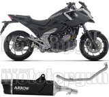 Complete Non-Catalytic Exhaust System With Sound Certification Indy-Race Evo Black Aluminium Carby End Cap - Arrow Special Parts Compatible With Honda Nc 750 X (2025-2026)