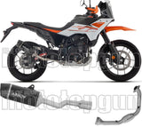 Complete Non-Catalytic Exhaust System With Sound Certification Indy-Race Evo Black Aluminium Carby End Cap - Arrow Special Parts Compatible With Ktm 390 Adventure X (2025-2026)