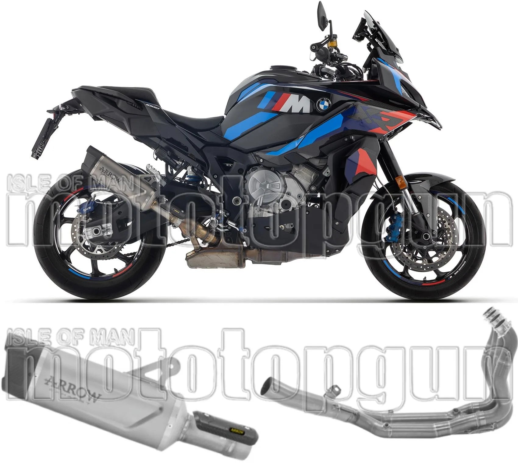 Complete Non-Catalytic Exhaust System With Sound Certification Indy-Race Evo Titanium Carby End Cap - Arrow Special Parts Compatible With Bmw M 1000 Xr (2025-2026)