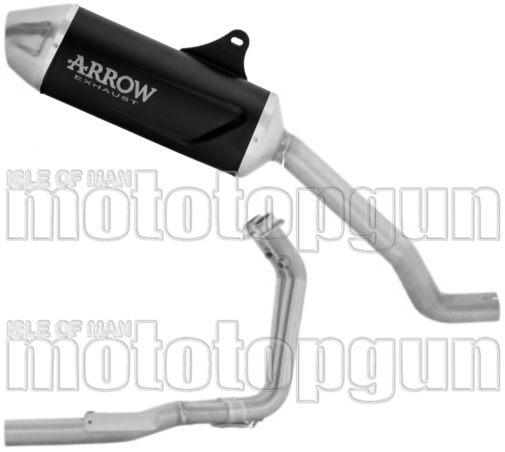 Complete Non-Catalytic Exhaust System With Sound Certification Indy Race Evo Black Aluminium Steel End Cap - Arrow Special Parts Compatible With Morbidelli T502X (2026)