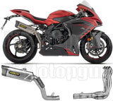 Complete Non-Catalytic Exhaust System With Sound Certification Indy-Race Evo Titanium Body And Carbon Cap - Arrow Special Parts Compatible With Mv Agusta F3 800 (2022-2026)