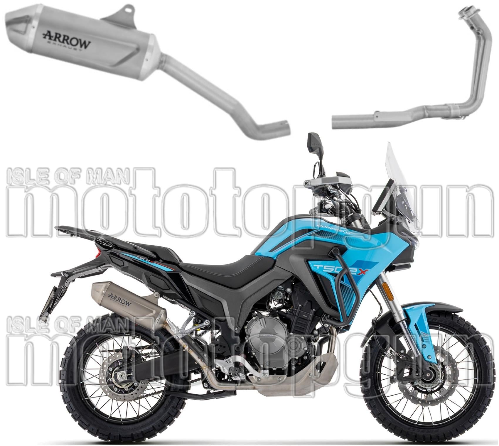 Complete Non-Catalytic Exhaust System With Sound Certification Indy Race Evo Titanium Steel End Cap - Arrow Special Parts Compatible With Morbidelli T502X (2026)