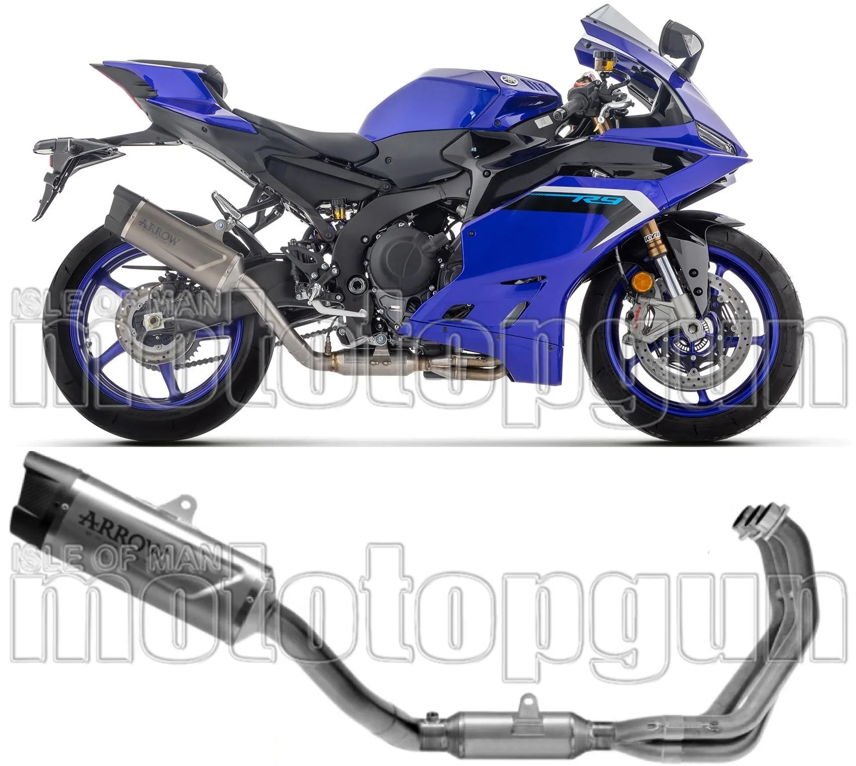 Complete Non-Catalytic Exhaust System With Sound Certification Indy-Race Evo Titanium Carby End Cap - Arrow Special Parts Compatible With Yamaha Yzf R9 (2025)