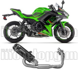Complete Catalytic Exhaust System With Sound Certification Indy-Race Evo Black Aluminium Carby End Cap - Arrow Special Parts Compatible With Kawasaki Z 650 35Kw (2024-2026)