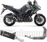 Complete Non-Catalytic Exhaust System With Sound Certification Indy-Race Evo Black Aluminium Carby End Cap - Arrow Special Parts Compatible With Kawasaki Versys 1100 (2025-2026)