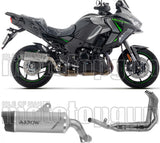 Complete Non-Catalytic Exhaust System With Sound Certification Indy-Race Evo Titanium Carby End Cap - Arrow Special Parts Compatible With Kawasaki Versys 1100 (2025-2026)