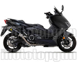 Complete Non-Catalytic Exhaust System With Sound Certification Indy-Race Black Titanium Carbon - Arrow Special Parts Compatible With Yamaha Xp 530 T-Max (2017-2019)