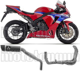 Complete Non-Catalytic Exhaust System With Sound Certification Indy-Race Black Aluminium Carbon - Arrow Special Parts Compatible With Honda Cbr 600 Rr (2024-2026)