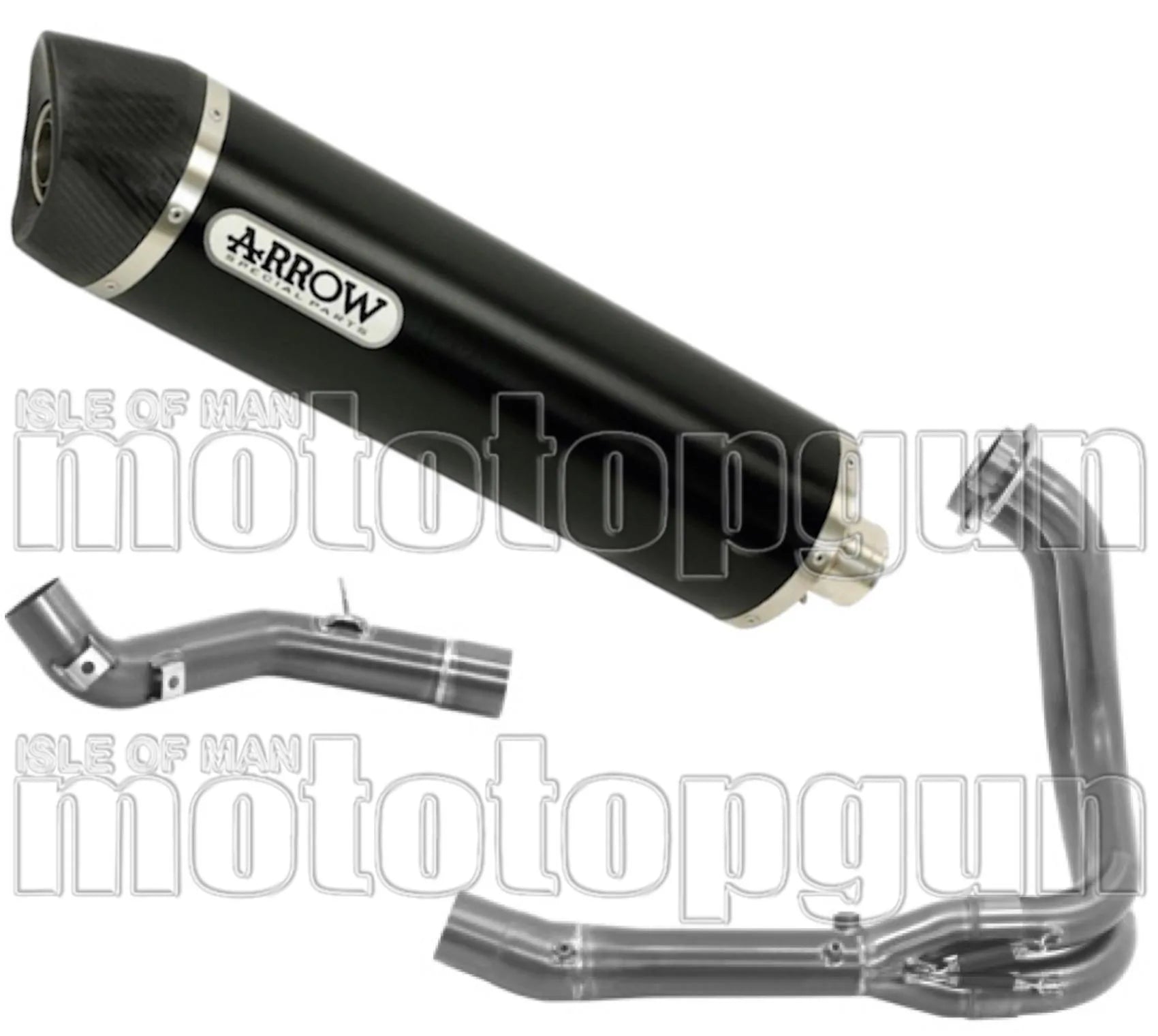 Complete Non-Catalytic Exhaust System With Sound Certification Maxi Race-Tech Black Aluminium Carbon - Arrow Special Parts Compatible With Bmw F 750 Gs (2021-2024)