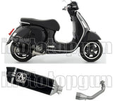 Complete Non-Catalytic Exhaust System With Sound Certification Race-Tech Black Aluminium Carbon - Arrow Special Parts Compatible With Piaggio Vespa Gtv 300 (2023-2024)