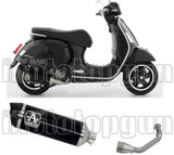 Complete Catalytic Exhaust System With Sound Certification Race-Tech Black Aluminium Carbon - Arrow Special Parts Compatible With Piaggio Vespa Gtv 300 (2023-2024)