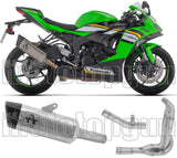 Complete Non-Catalytic Exhaust System With Sound Certification Pista Titanium Carbon - Arrow Special Parts Compatible With Kawasaki Zx 6R 636 (2024-2026)