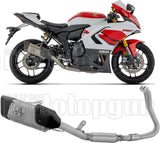 Complete Catalytic Exhaust System With Sound Certification Pista Black Aluminium Body And Carbon Cap - Arrow Special Parts Compatible With Yamaha Yzf R7 (2026)